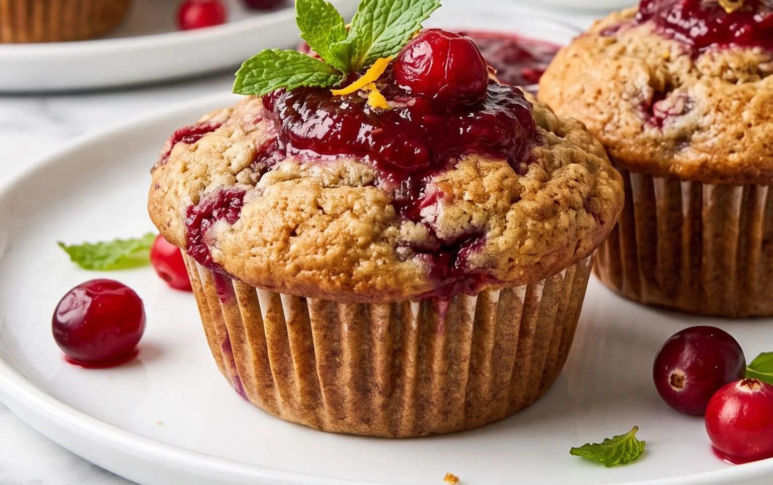 Leftover Cranberry Sauce Coffee Cake Muffins